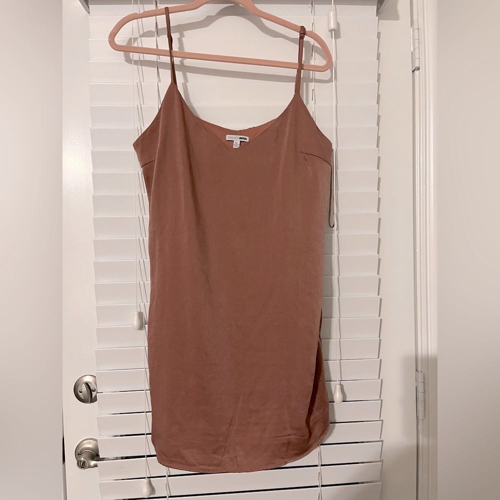 Fashion Nova silky satin long cami or mini slip dress